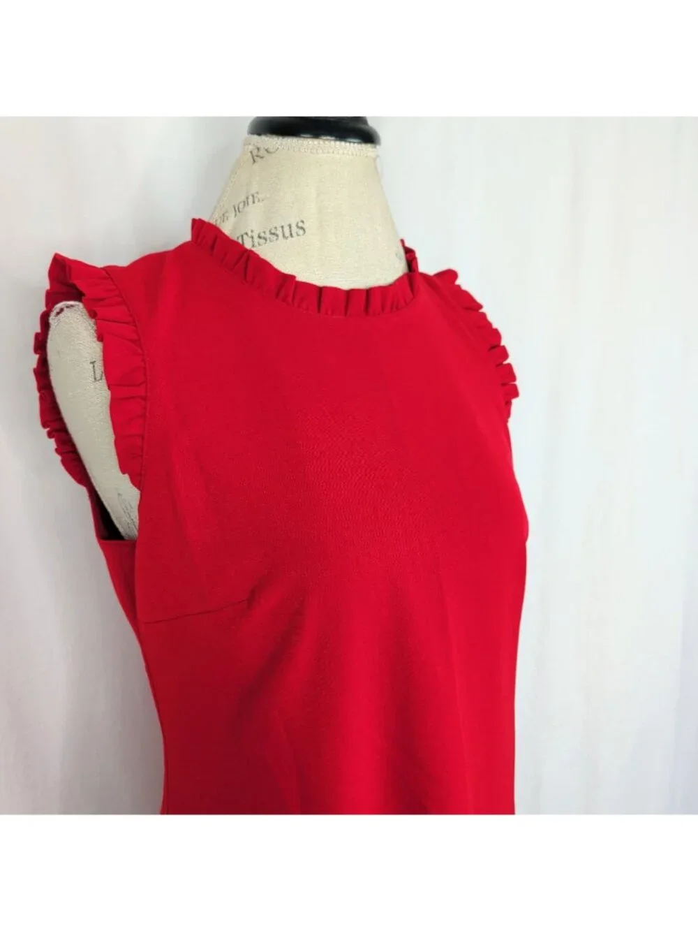 J. Crew Red Dress 6 Small A-Line Ruffle Mini NWT